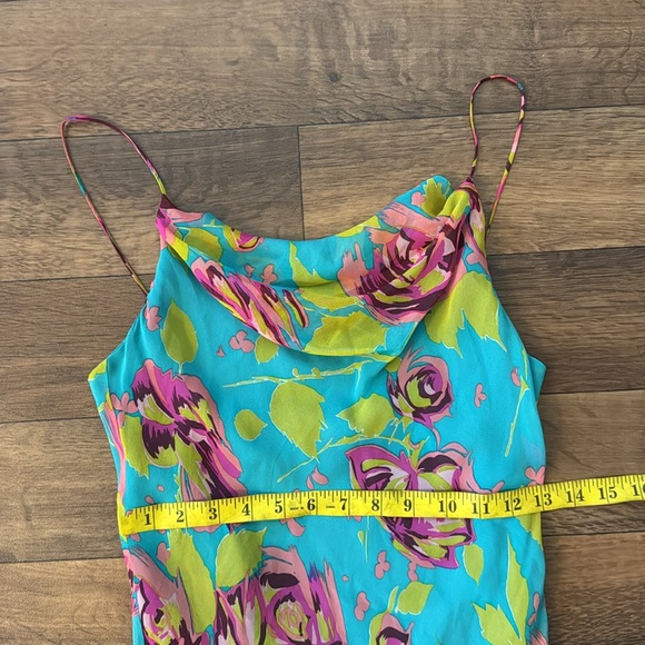 Betsey Johnson New York Vintage Size 10 Mermaid Whimsical 100% Silk Dress Floral - Picture 5 of 16